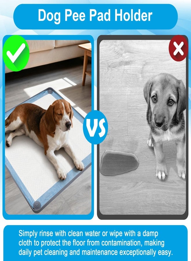 Catcan Dog Pee Pad Holder Tray for Dog Training Pads Silicone Non Slip Pad Holder, 24 x 24In with 40P Disposable Urine Pads and 2 Hooks - Image 5
